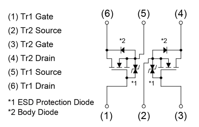 ROHM Semiconductor QS6Kx Nch+Nch車載MOSFET